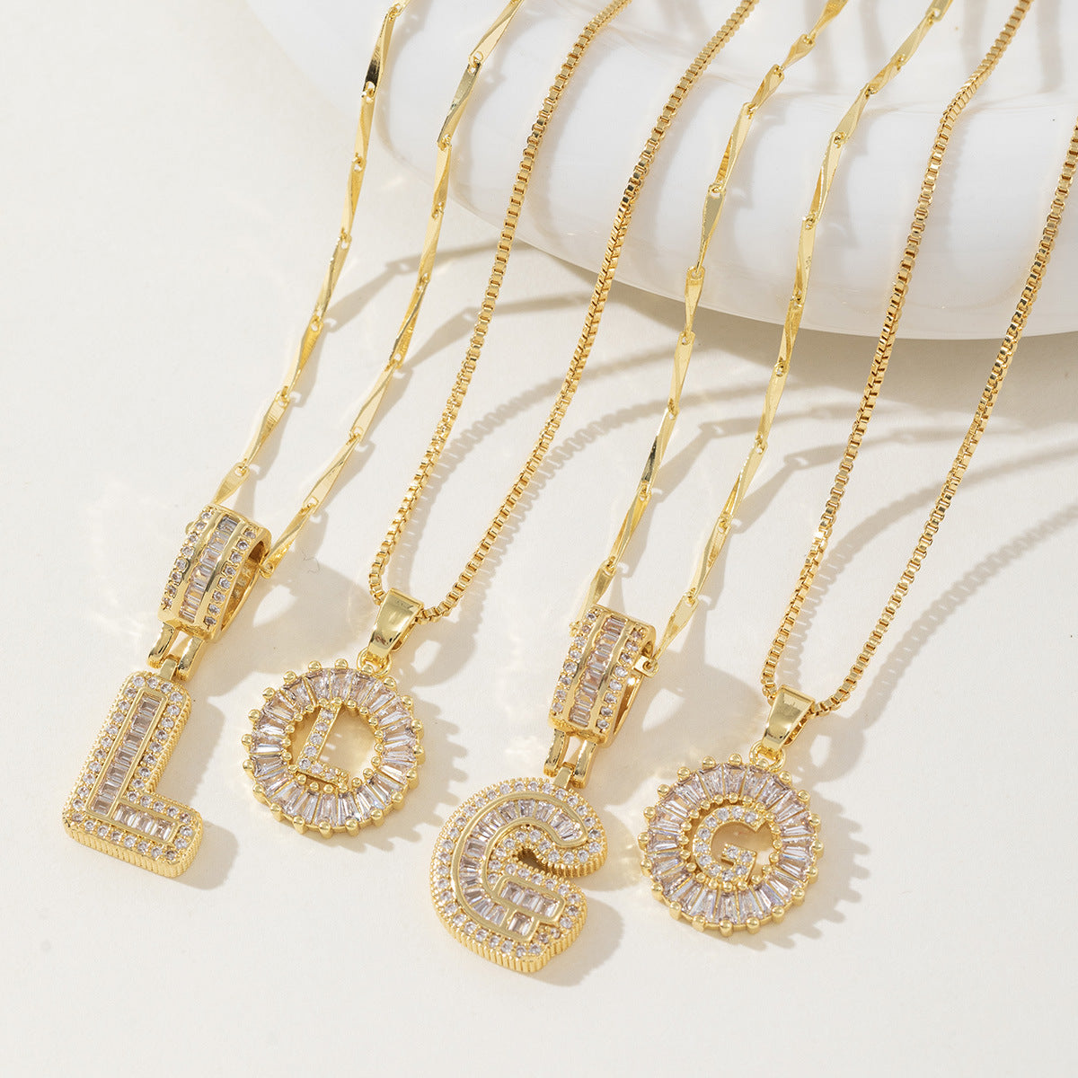 AISHAâ„¢ - Elegant 2-Pack Initial Letter Pendant Necklaces