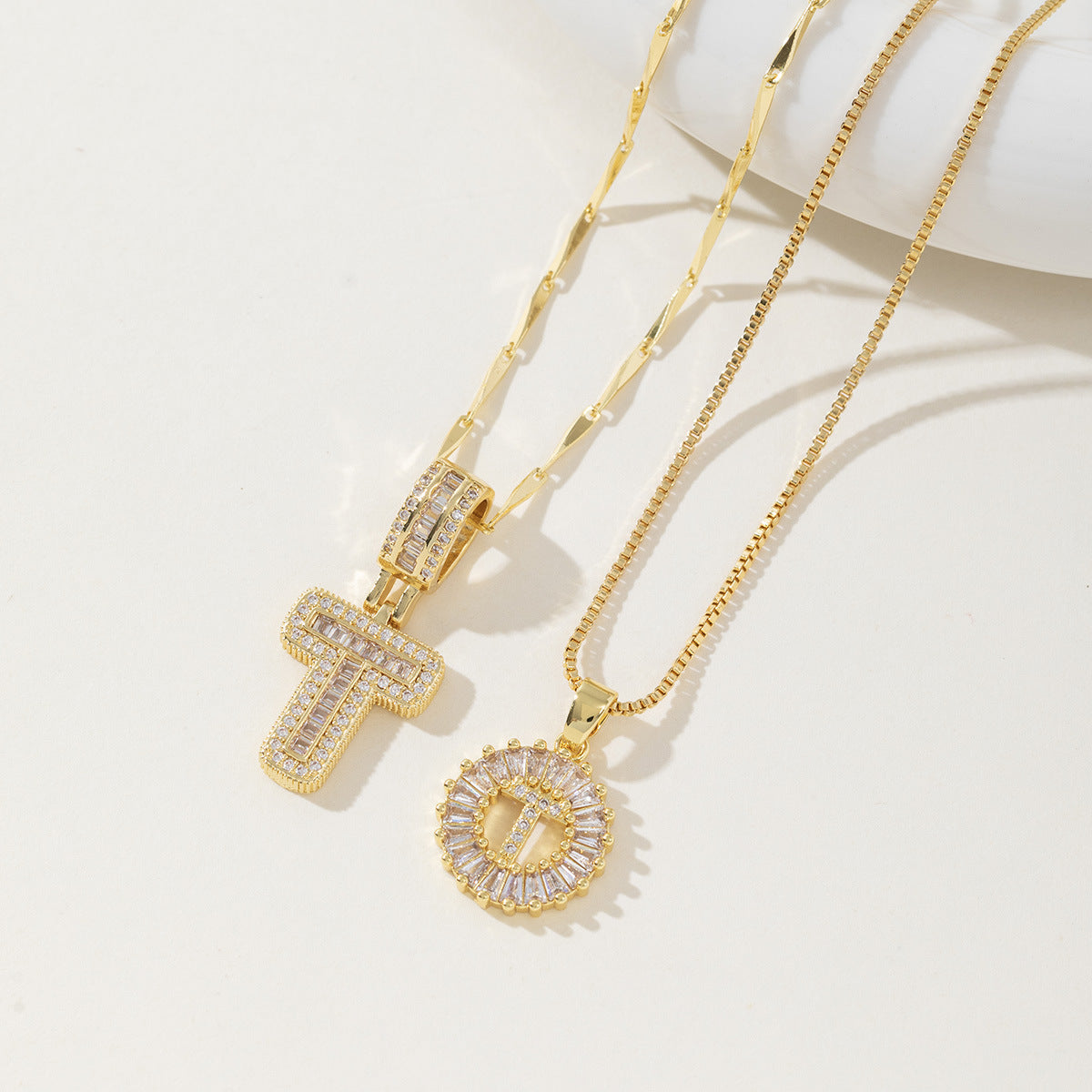 AISHAâ„¢ - Elegant 2-Pack Initial Letter Pendant Necklaces