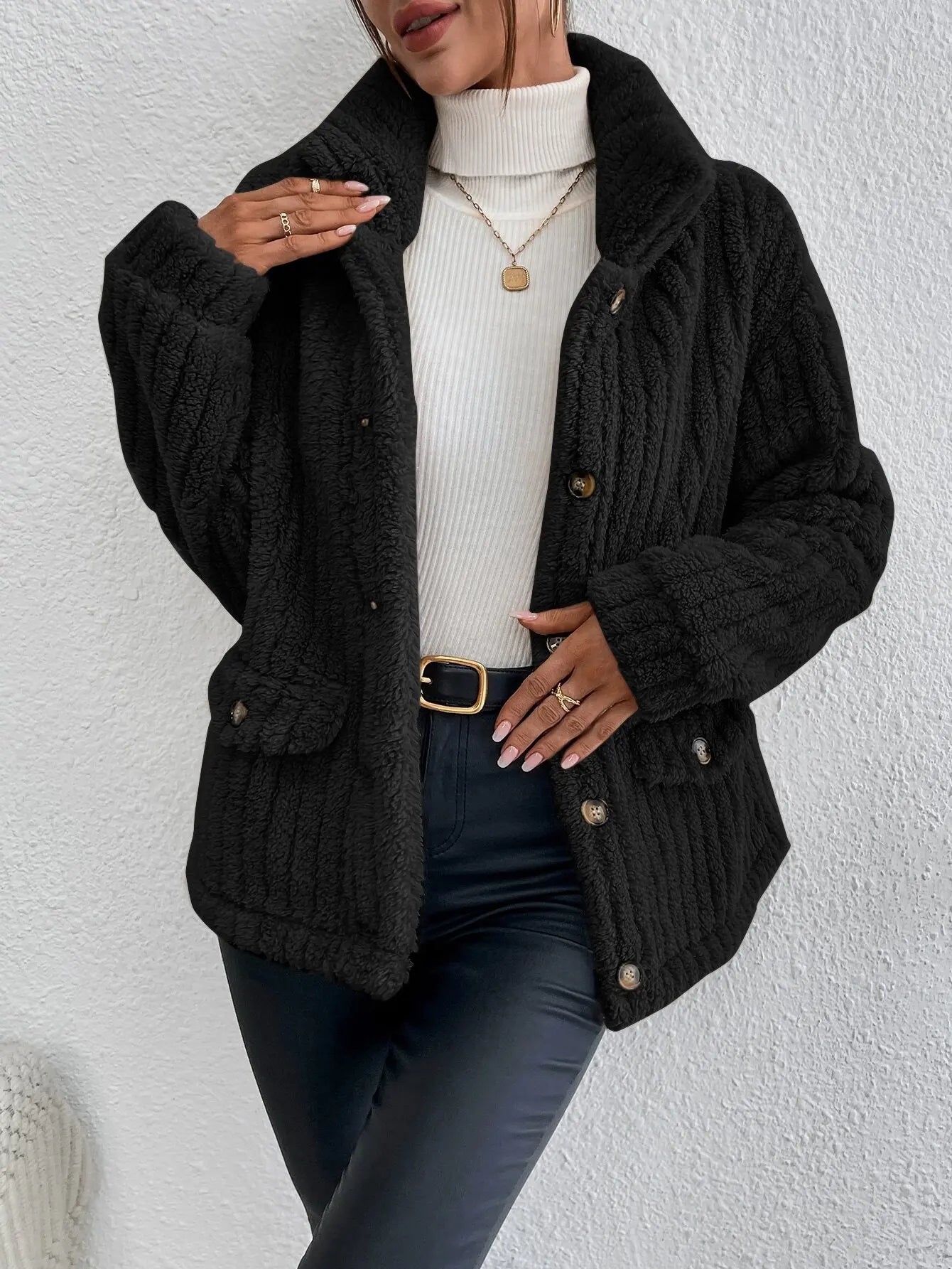 Elara™ | Velvet Button double sided Cardigan
