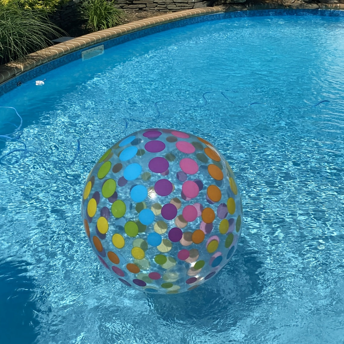 1-Pack Polka Dot Beach Ball Inflatable PVC Water Play Ball Kleur Gestreepte Bal Buiten Zwembad Strandfeest Decoratie Inflatable Ball Buiten Activiteiten