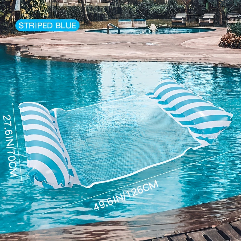 Kleurrijke 4-in-1 Draagbare Waterhangmat voor Volwassenen - Veelzijdige PVC Zwembad Drijver met Zadel, Loungestoel en Drifter Functies, Ideaal voor Reizen & Familie Zwemtijd