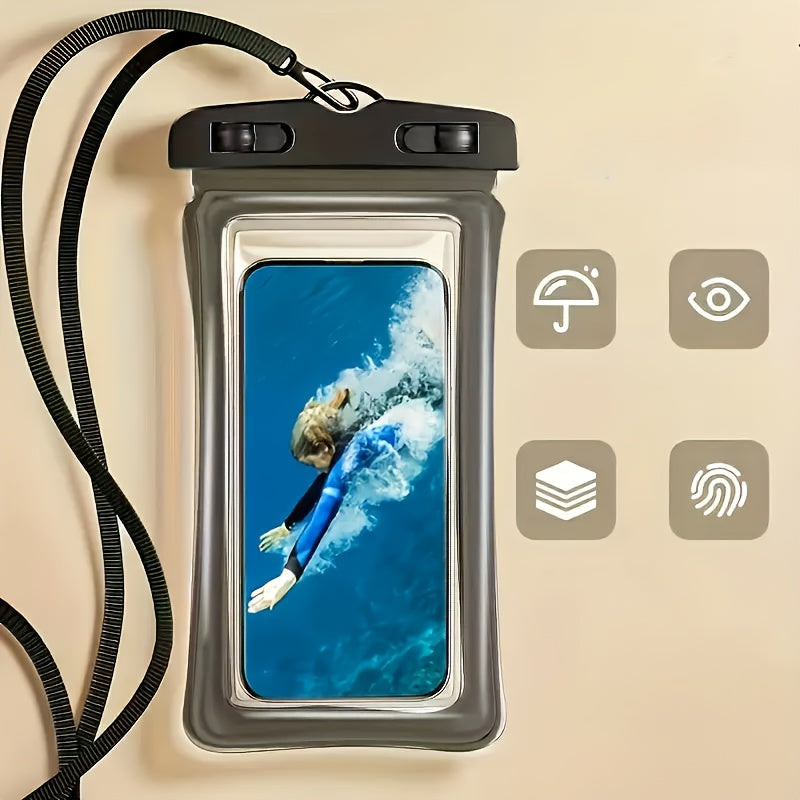 1/2/4 stuks Nieuwe IP65 Waterdichte Luchtkussen Drijvende Vierkleurige Versterkte Waterdichte Tas Geschikt voor 8-inch Telefoons, Droogzak Ideaal voor Strandcruises op Regenachtige Dagen