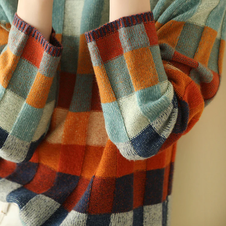MIAâ„¢ - Retro-Inspired Plaid Sweater