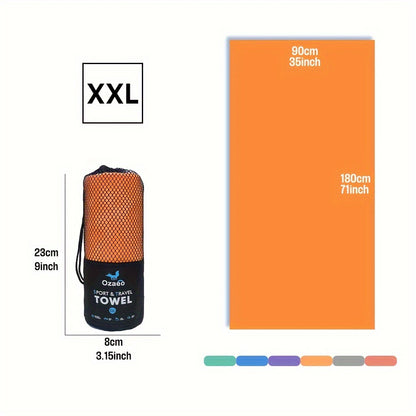 Zeer Absorberende Sneldrogende Microvezel Reissport Handdoek met Lichtgewicht Mesh Tas Verpakking - Perfect voor Kamperen, Sport, Strand, Wandelen, Yoga, Golf, Pickball Accessoires