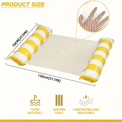Kleurrijke 4-in-1 Draagbare Waterhangmat voor Volwassenen - Veelzijdige PVC Zwembad Drijver met Zadel, Loungestoel en Drifter Functies, Ideaal voor Reizen & Familie Zwemtijd