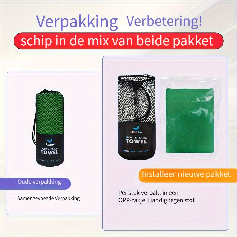Zeer Absorberende Sneldrogende Microvezel Reissport Handdoek met Lichtgewicht Mesh Tas Verpakking - Perfect voor Kamperen, Sport, Strand, Wandelen, Yoga, Golf, Pickball Accessoires
