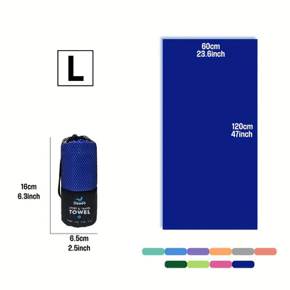 Zeer Absorberende Sneldrogende Microvezel Reissport Handdoek met Lichtgewicht Mesh Tas Verpakking - Perfect voor Kamperen, Sport, Strand, Wandelen, Yoga, Golf, Pickball Accessoires