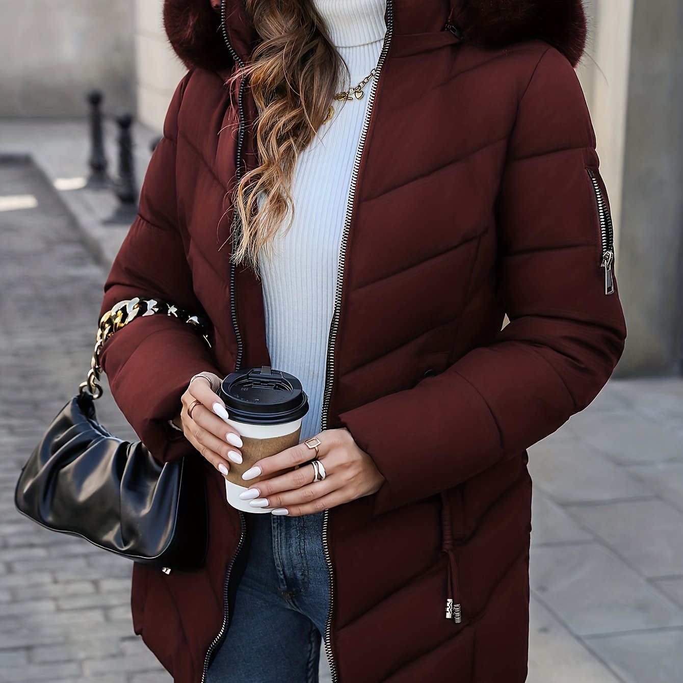 Aurora™ Short Hooded Faux Fur Winter Jacket