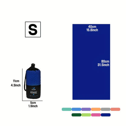 Zeer Absorberende Sneldrogende Microvezel Reissport Handdoek met Lichtgewicht Mesh Tas Verpakking - Perfect voor Kamperen, Sport, Strand, Wandelen, Yoga, Golf, Pickball Accessoires