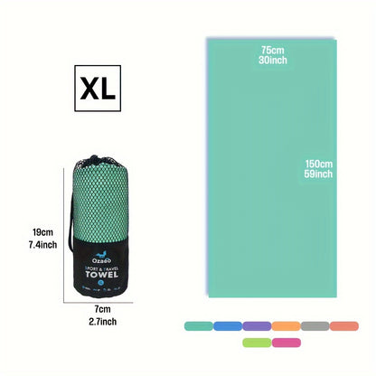 Zeer Absorberende Sneldrogende Microvezel Reissport Handdoek met Lichtgewicht Mesh Tas Verpakking - Perfect voor Kamperen, Sport, Strand, Wandelen, Yoga, Golf, Pickball Accessoires