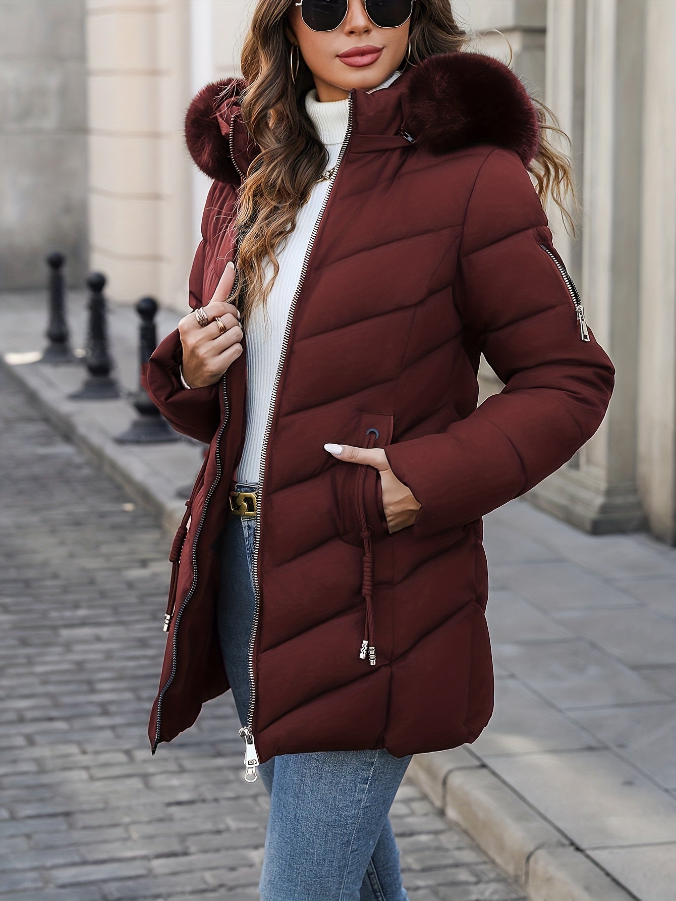 Aurora™ Short Hooded Faux Fur Winter Jacket