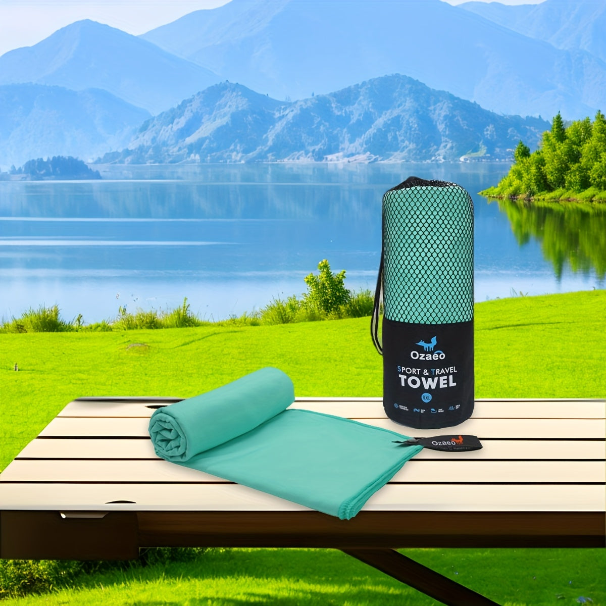 Zeer Absorberende Sneldrogende Microvezel Reissport Handdoek met Lichtgewicht Mesh Tas Verpakking - Perfect voor Kamperen, Sport, Strand, Wandelen, Yoga, Golf, Pickball Accessoires