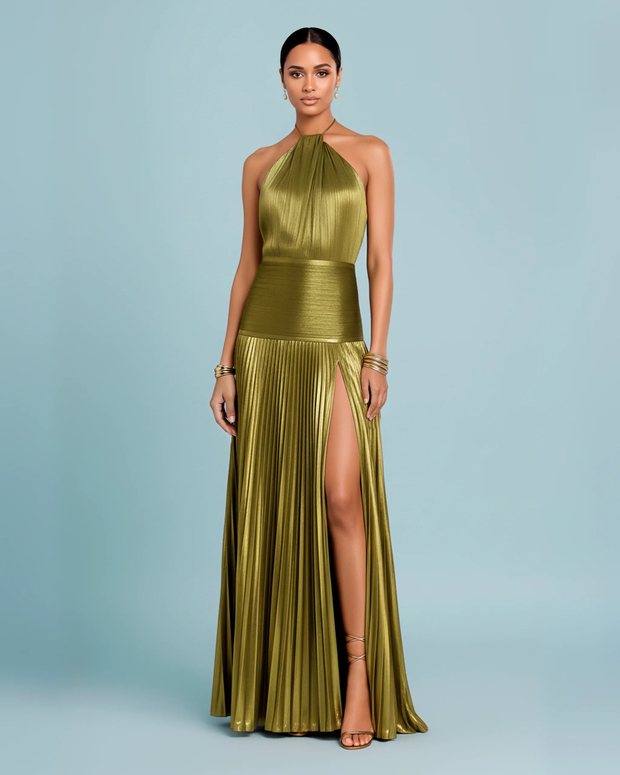 Celeste Metallic Gown