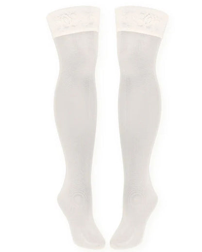 Lace-trimmed Stretch Stockings With Fun Prints