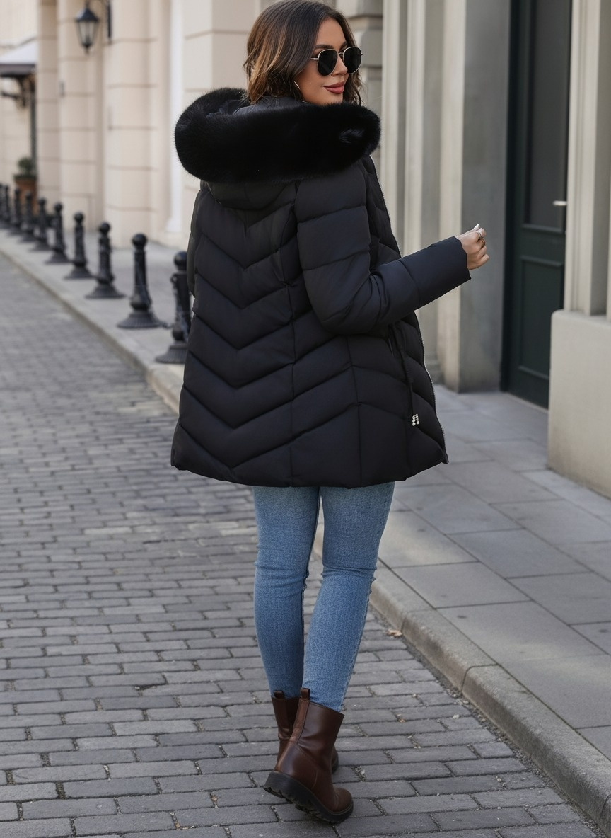 Aurora™ Short Hooded Faux Fur Winter Jacket
