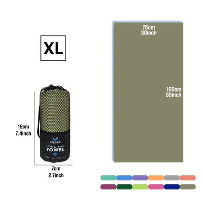 Zeer Absorberende Sneldrogende Microvezel Reissport Handdoek met Lichtgewicht Mesh Tas Verpakking - Perfect voor Kamperen, Sport, Strand, Wandelen, Yoga, Golf, Pickball Accessoires