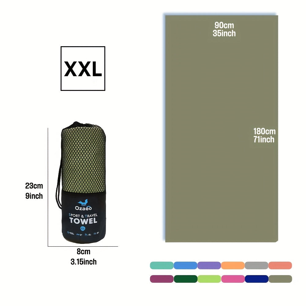 Zeer Absorberende Sneldrogende Microvezel Reissport Handdoek met Lichtgewicht Mesh Tas Verpakking - Perfect voor Kamperen, Sport, Strand, Wandelen, Yoga, Golf, Pickball Accessoires