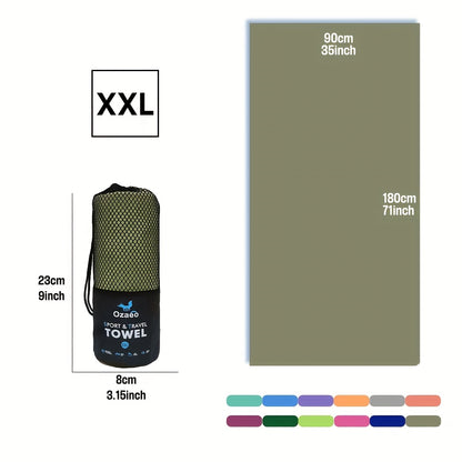 Zeer Absorberende Sneldrogende Microvezel Reissport Handdoek met Lichtgewicht Mesh Tas Verpakking - Perfect voor Kamperen, Sport, Strand, Wandelen, Yoga, Golf, Pickball Accessoires