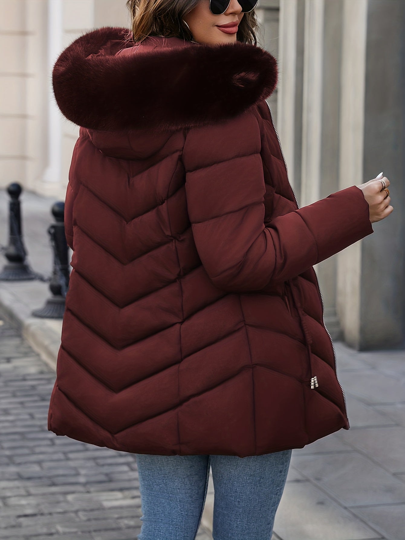 Aurora™ Short Hooded Faux Fur Winter Jacket