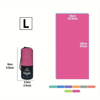 Zeer Absorberende Sneldrogende Microvezel Reissport Handdoek met Lichtgewicht Mesh Tas Verpakking - Perfect voor Kamperen, Sport, Strand, Wandelen, Yoga, Golf, Pickball Accessoires