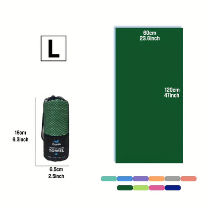 Zeer Absorberende Sneldrogende Microvezel Reissport Handdoek met Lichtgewicht Mesh Tas Verpakking - Perfect voor Kamperen, Sport, Strand, Wandelen, Yoga, Golf, Pickball Accessoires