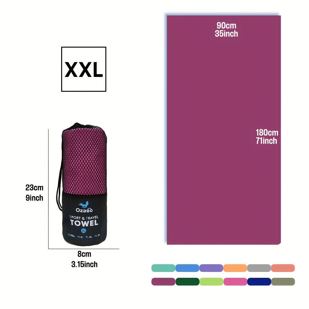 Zeer Absorberende Sneldrogende Microvezel Reissport Handdoek met Lichtgewicht Mesh Tas Verpakking - Perfect voor Kamperen, Sport, Strand, Wandelen, Yoga, Golf, Pickball Accessoires